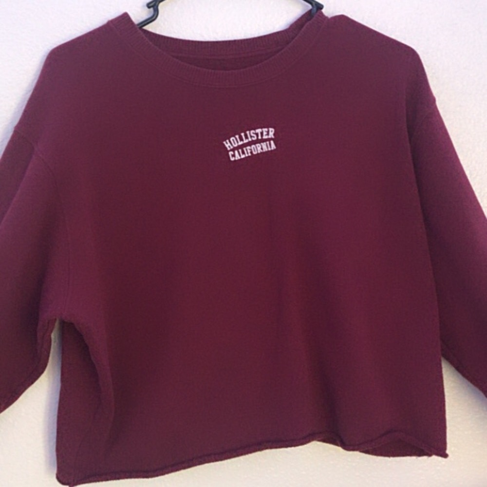 long sleeve Hollister maroon shirt